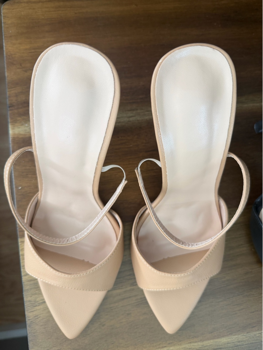 Bundle Both Pairs of Pointed Toe Slingback Heels in Black and Nude - Picture 5 of 11